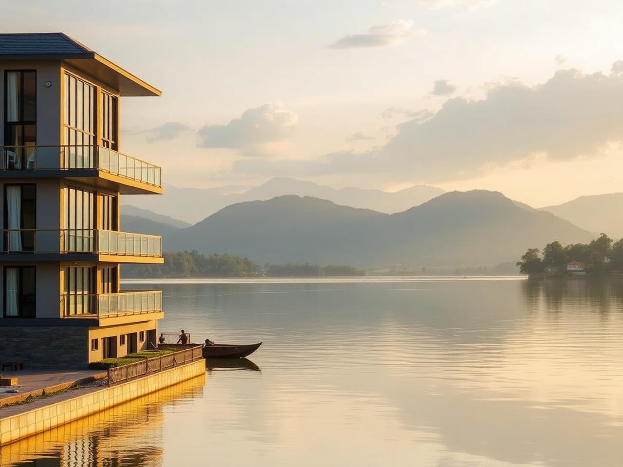 Lakeside Apartment with Mountain View